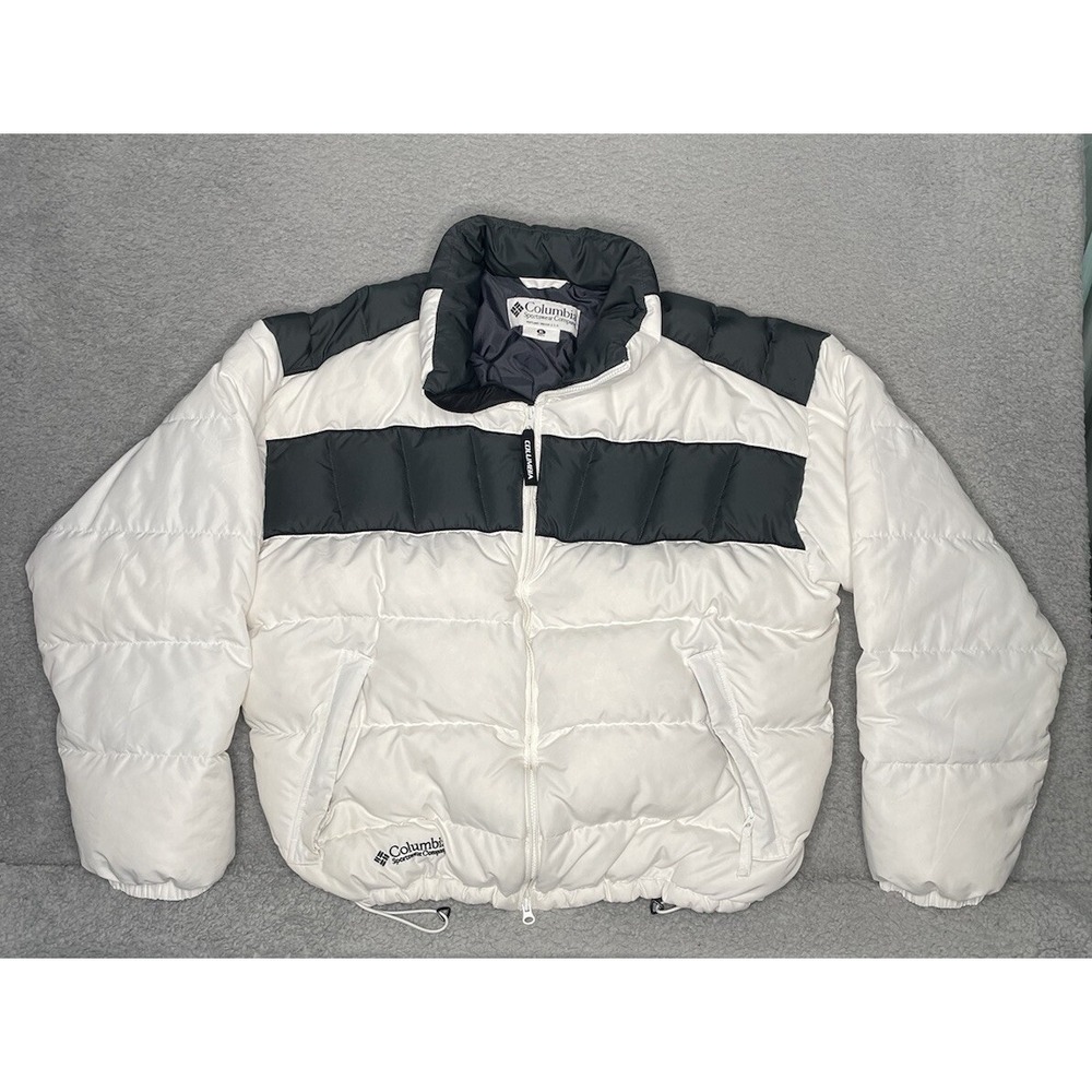 Vintage Columbia Sportsman Company‎ Puffer Jacket White Feather Down Mens XL